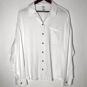 CORE Life - White Long Sleeve Button Down Top - Size L